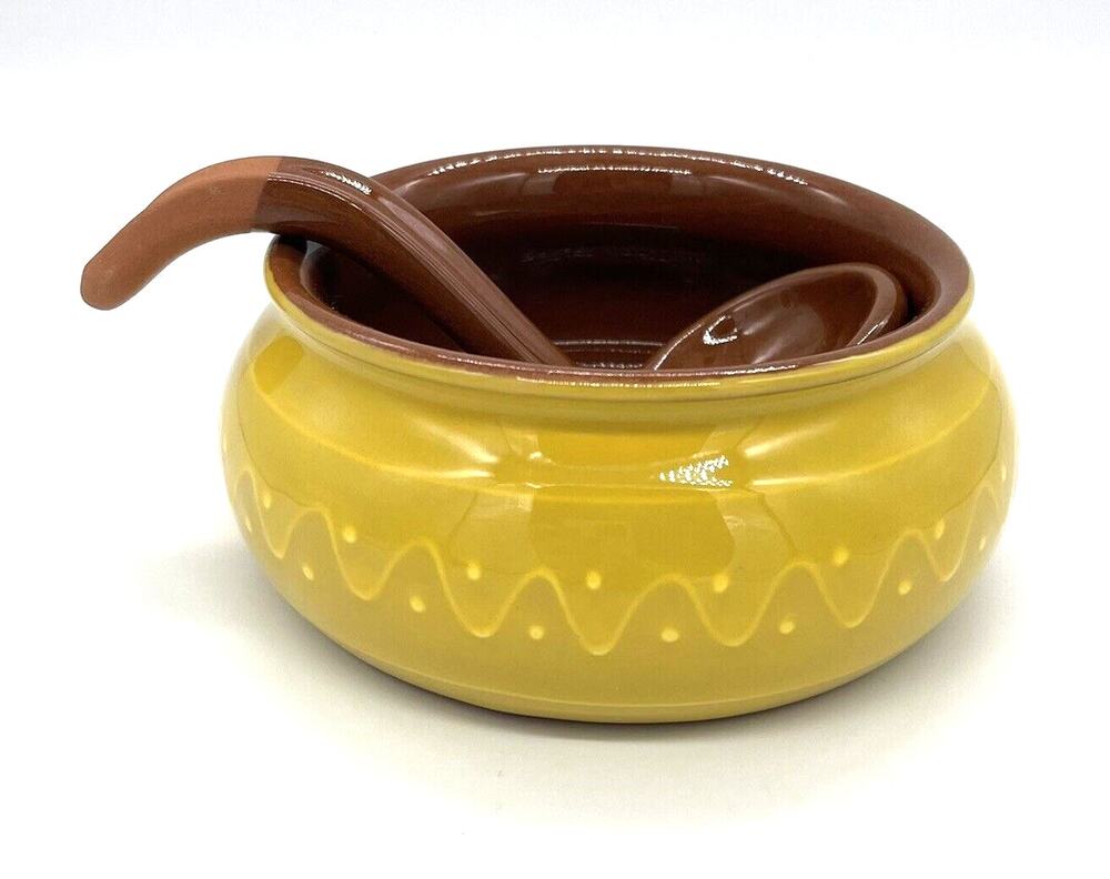 Bobby Flay Terra Cotta Salsa Bowl with Ladle Made in Portugal